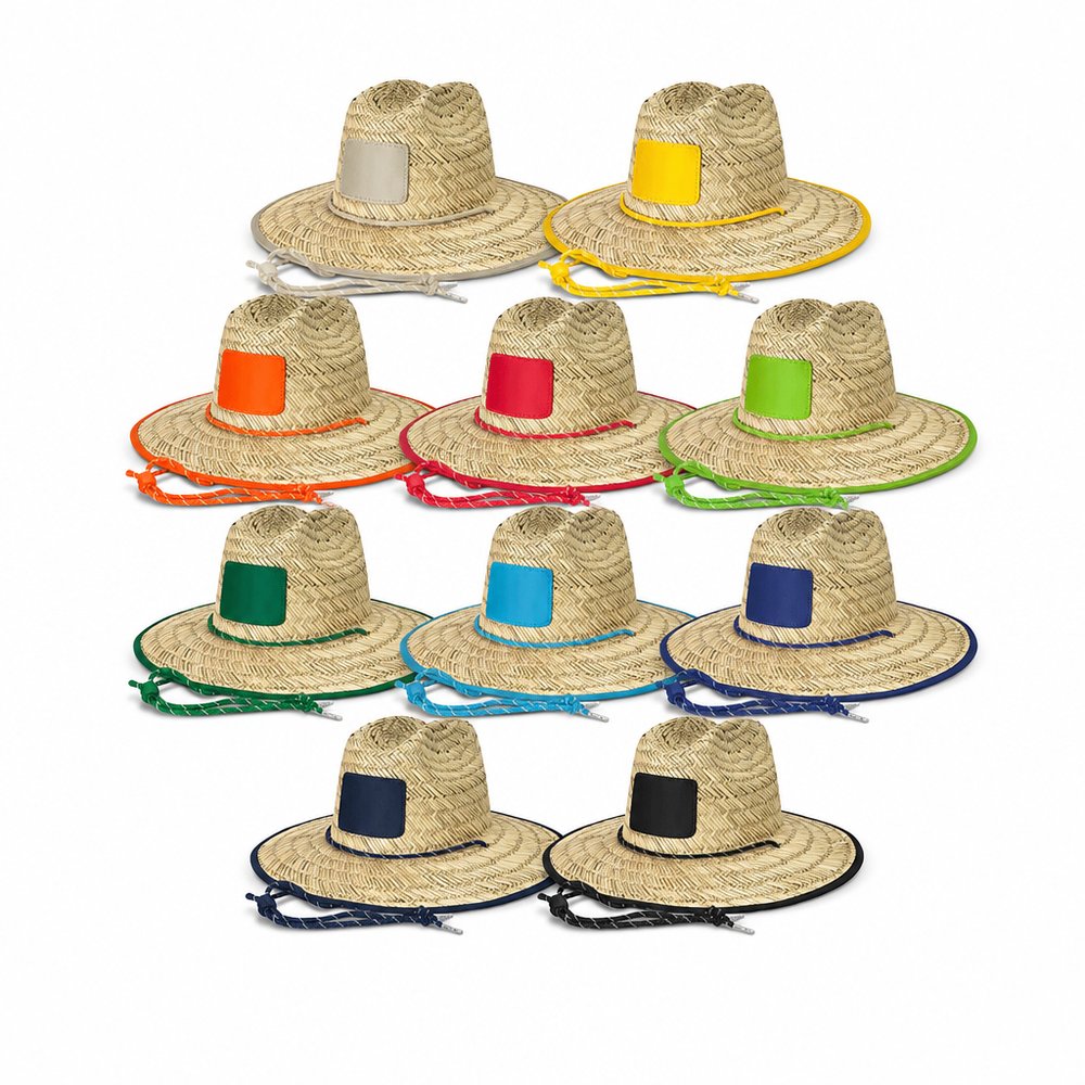 Custom Straw Hats with Branded Trim & Patch