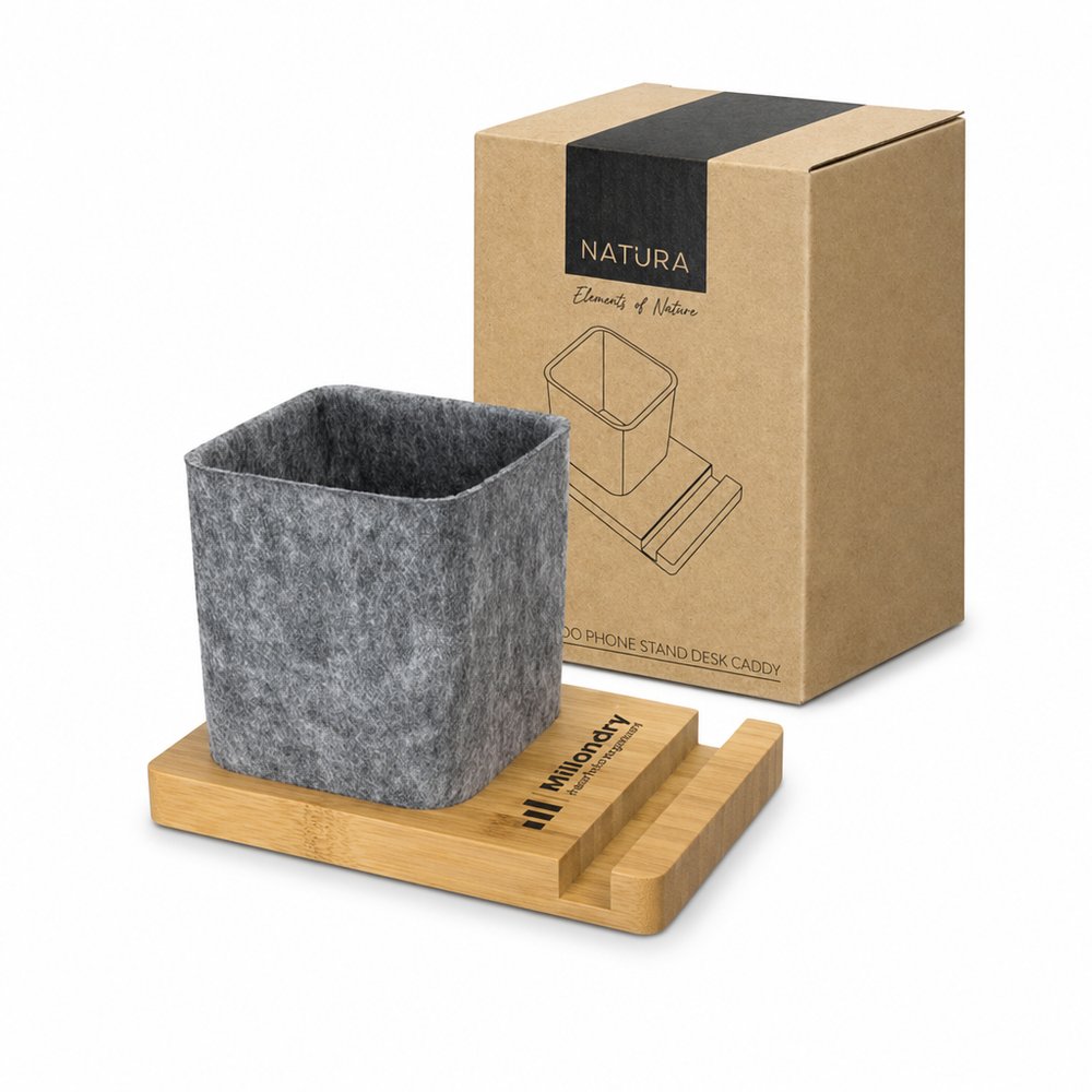 Bambus-Handyhalter für den Schreibtisch
