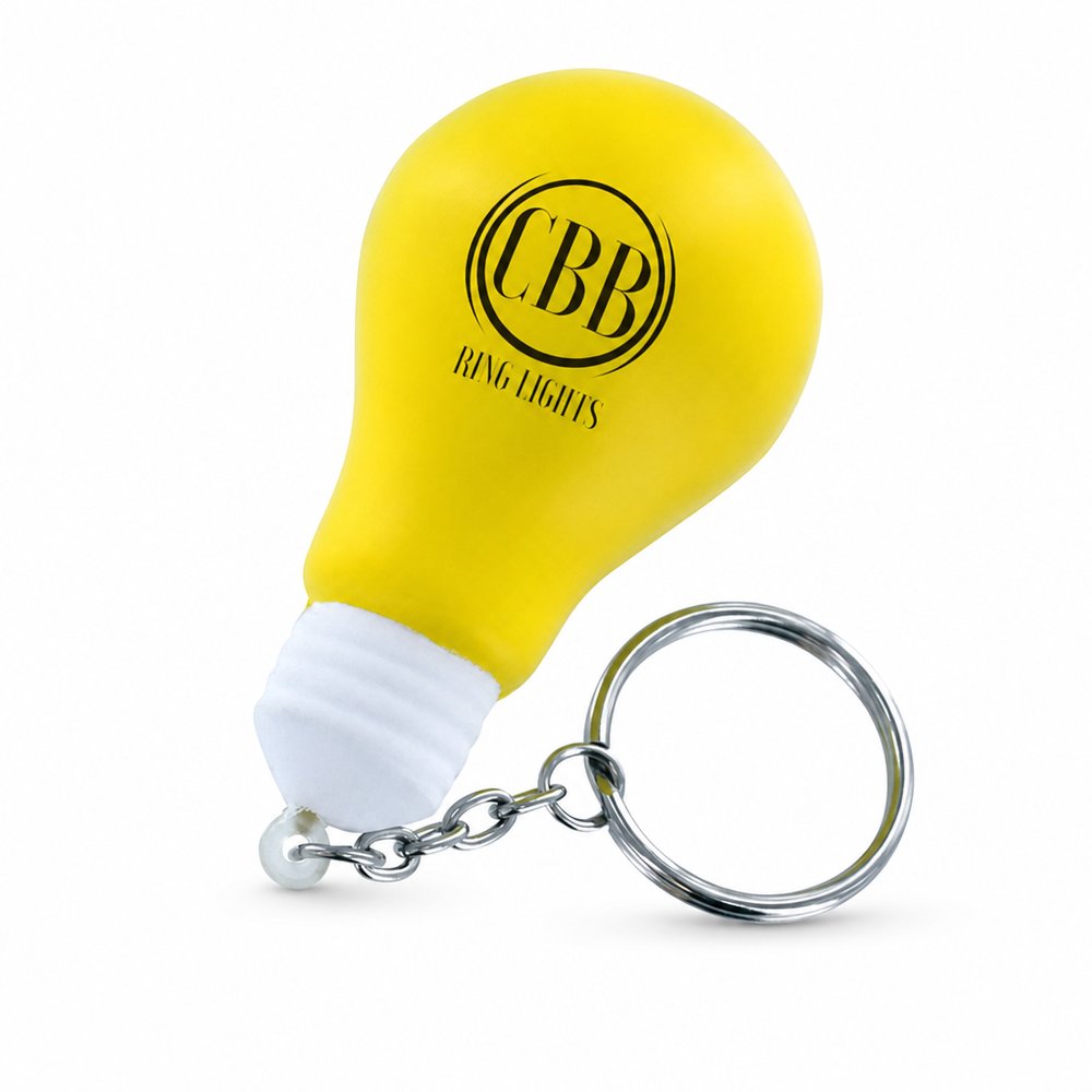Light Bulb Stress Keyring — Branded PU Squeeze