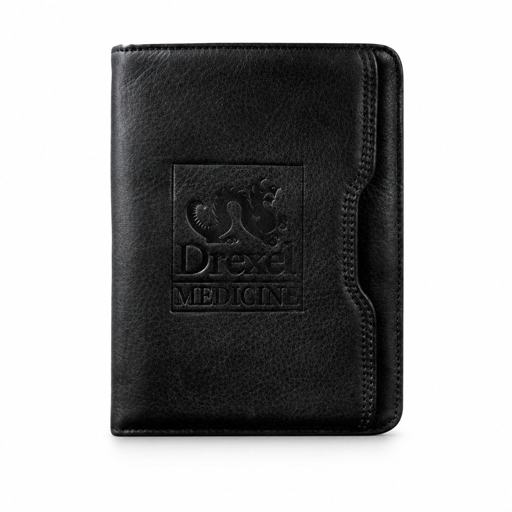 Custom Executive Black Leather Passport Wallet