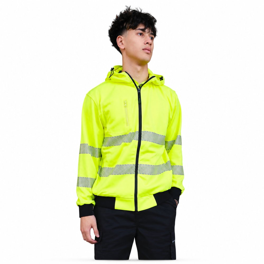 Workguard Recycled Hi-Vis Day/Night Zipped Hoodie