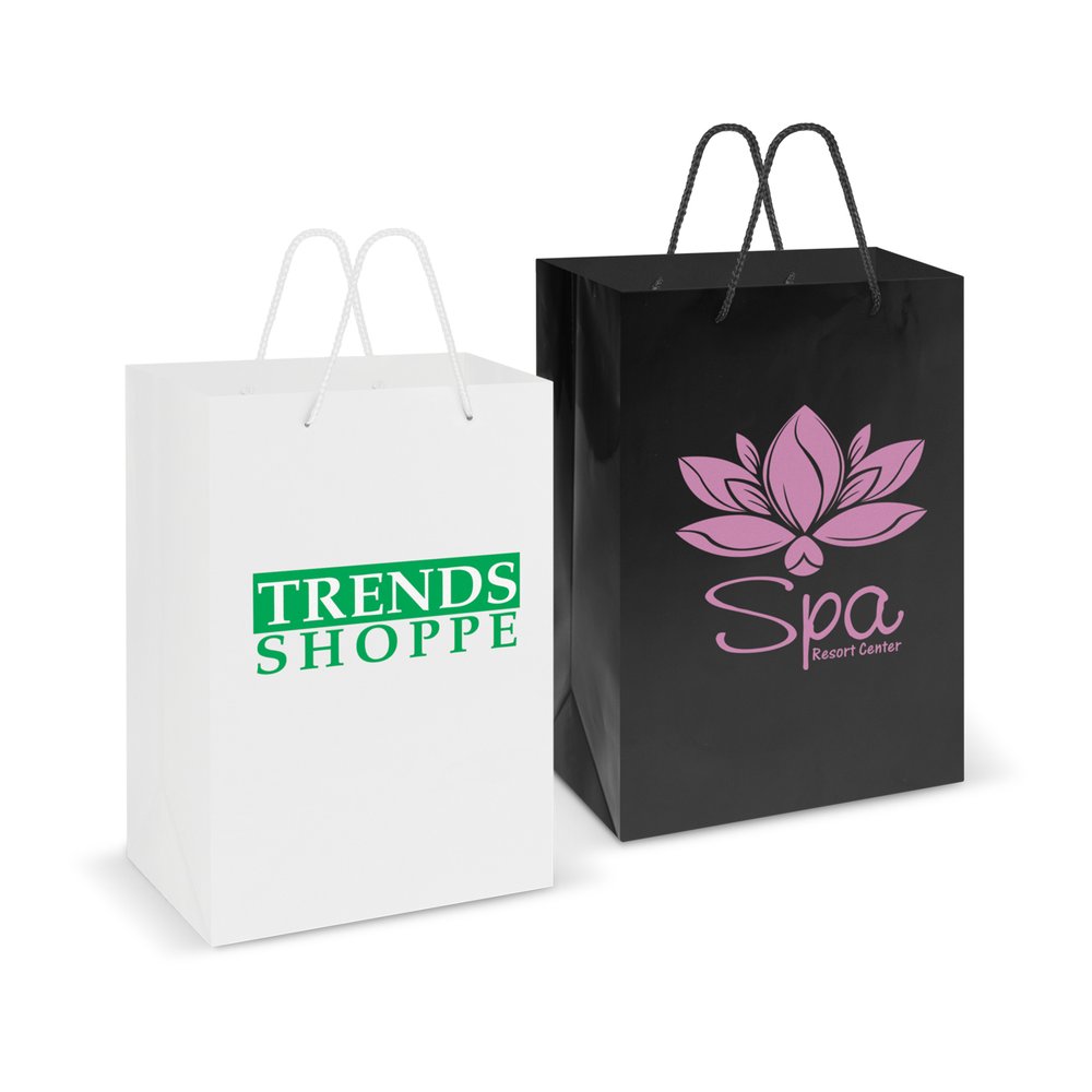 Gloss Paper Gift Bag with Woven Rope Handles