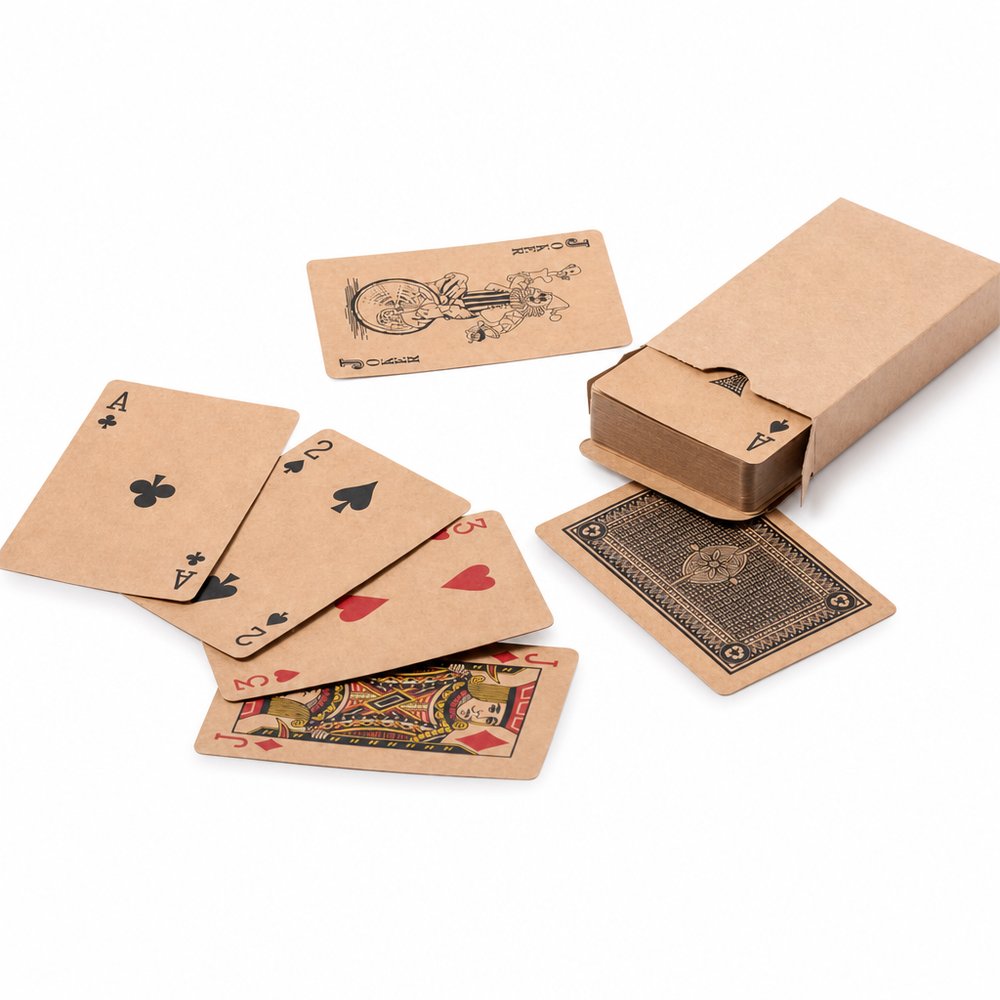 Recycled Paper Playing Cards in Kraft Box