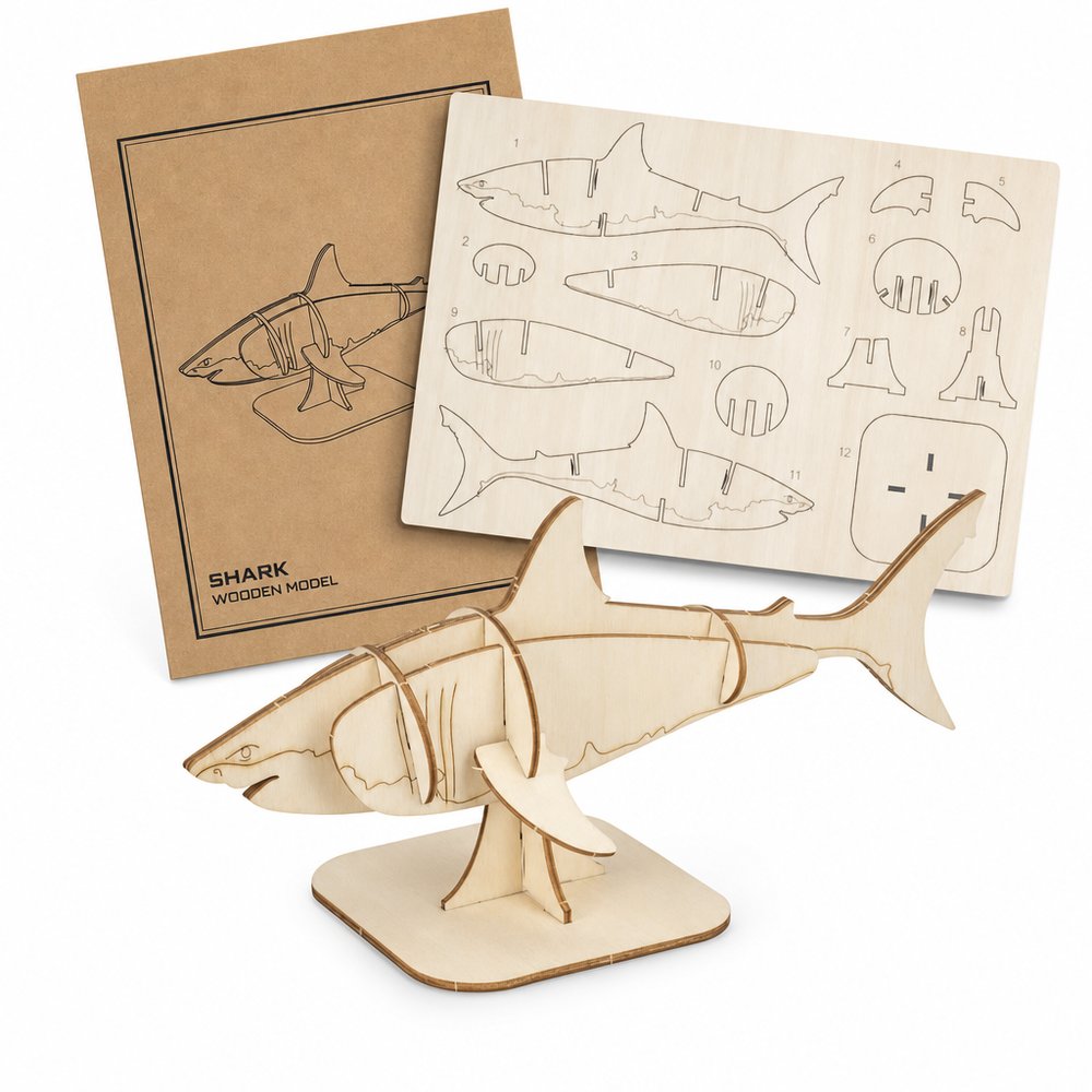 Wooden Shark Model Kit — Eco Branded Gift