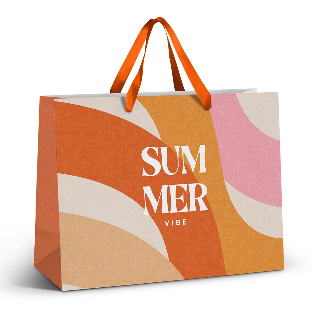 Extra Large Satin Ribbon Gift Bag with Full Colour Print