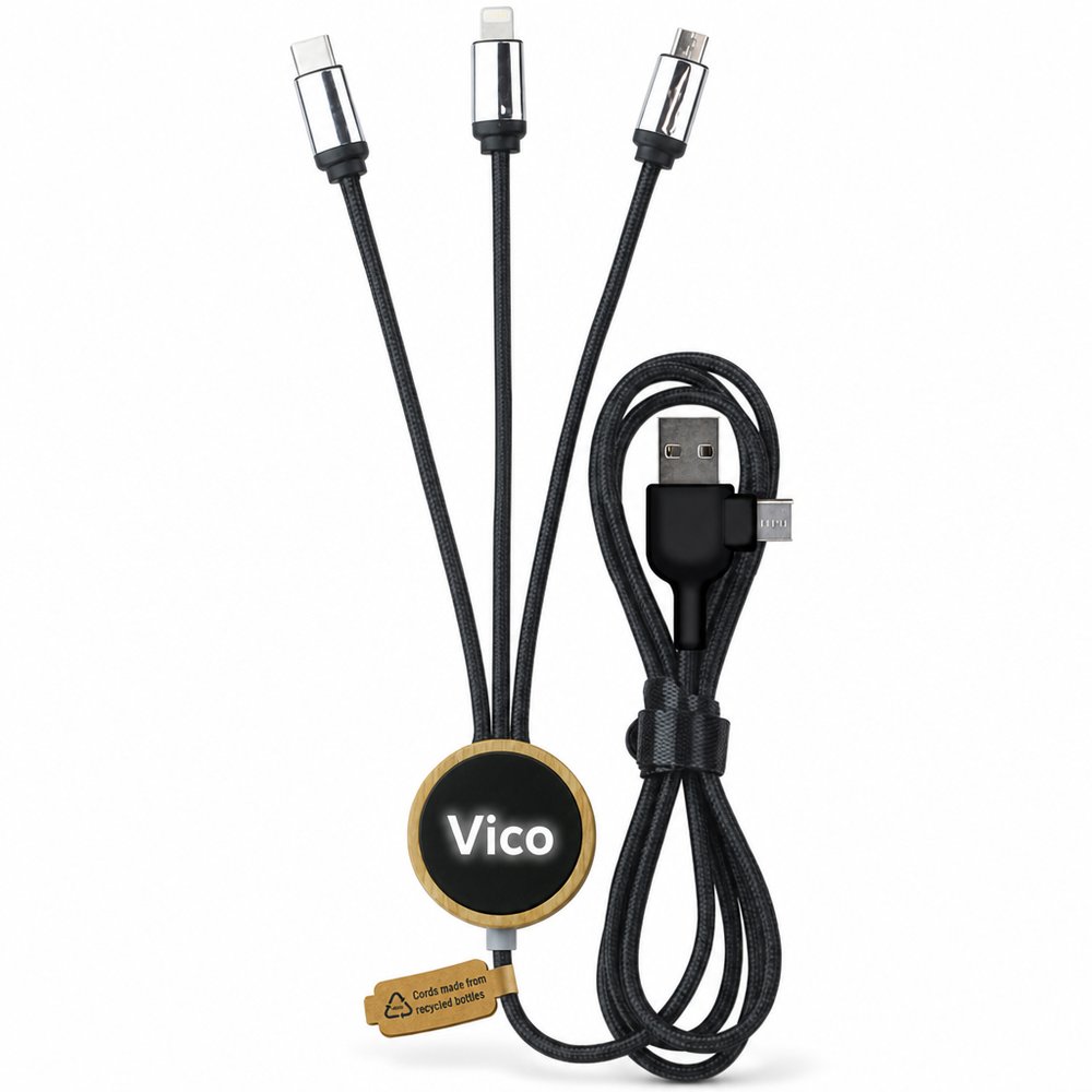 Vico LED Charge Cable with Light-Up Logo