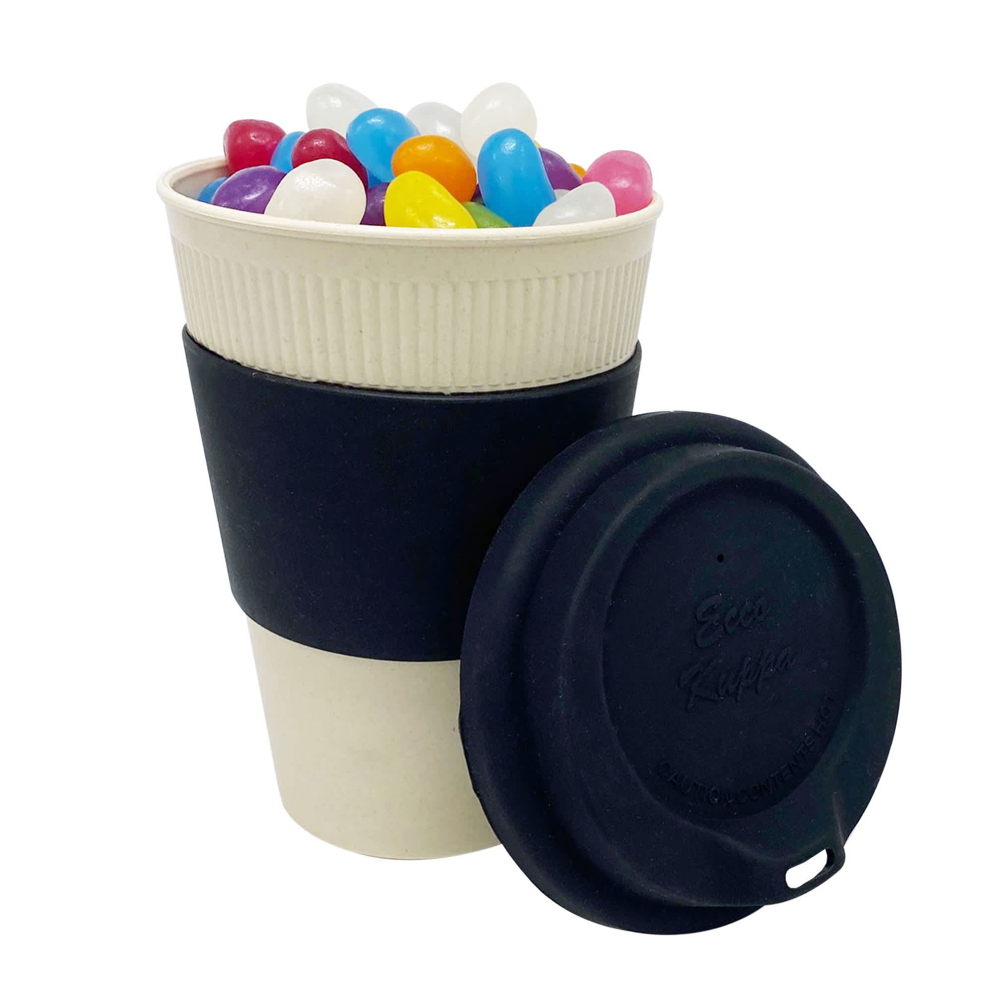 Bamboo Reusable Coffee Cup with Jelly Beans